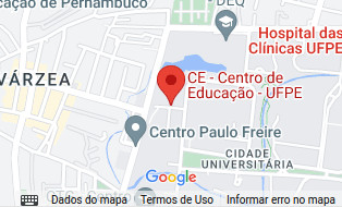Mapa do google maps apontando para o centro de educação